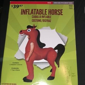 Inflatable horse costume.